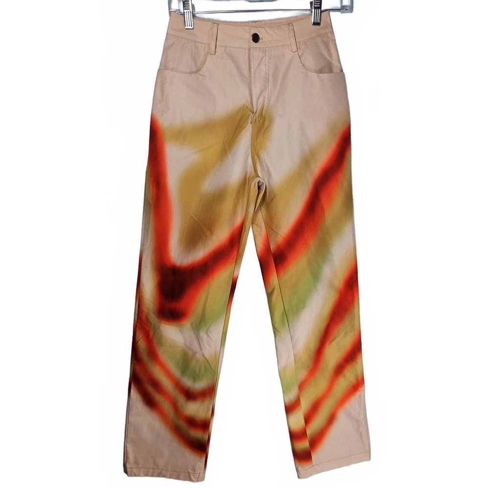 Colorful Women's Tye Dye Funky Psychedelic Abstract Print Pants Size‎ Small NWOT